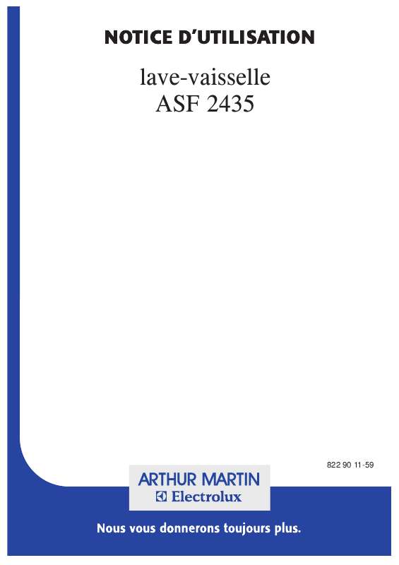 Mode d'emploi ARTHUR MARTIN ASF2435