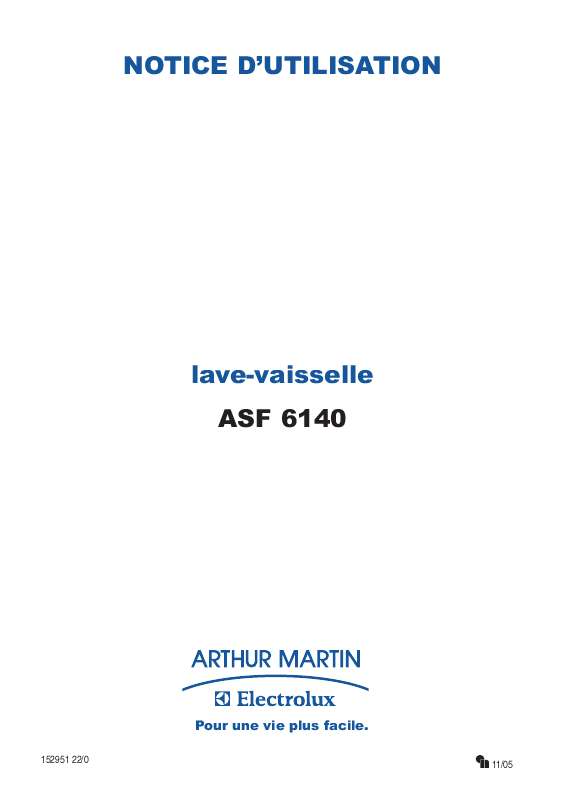 Mode d'emploi ARTHUR MARTIN ASF6140