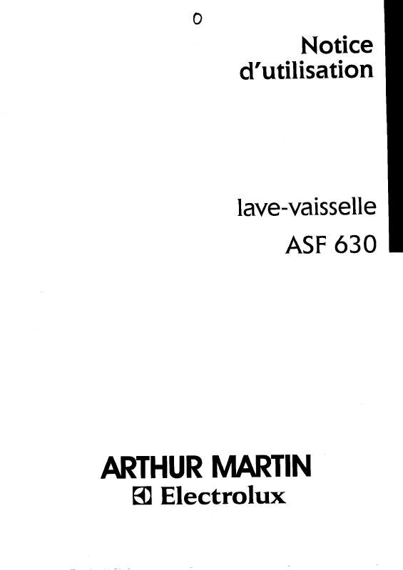 Mode d'emploi ARTHUR MARTIN ASF630