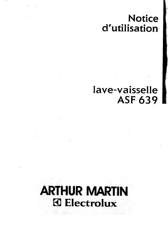 Mode d'emploi ARTHUR MARTIN ASF639-W