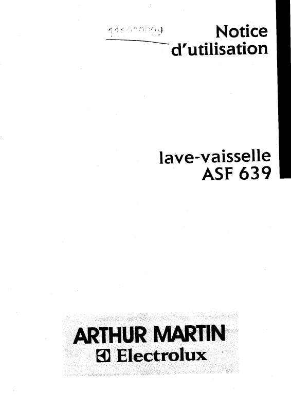Mode d'emploi ARTHUR MARTIN ASF639W