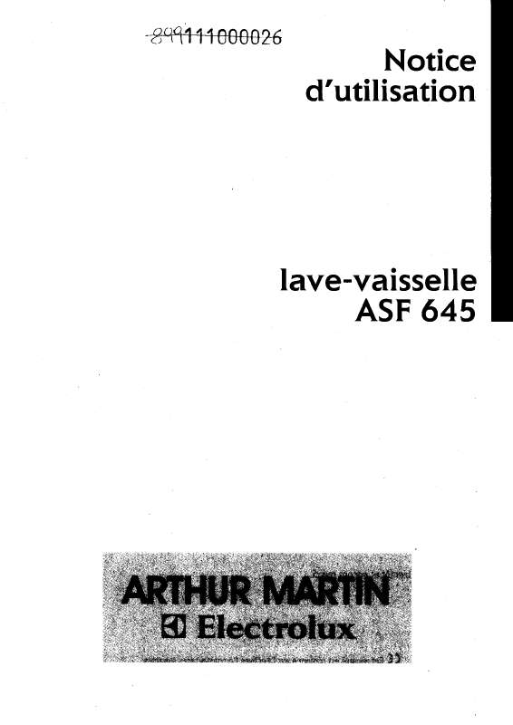 Mode d'emploi ARTHUR MARTIN ASF645-W