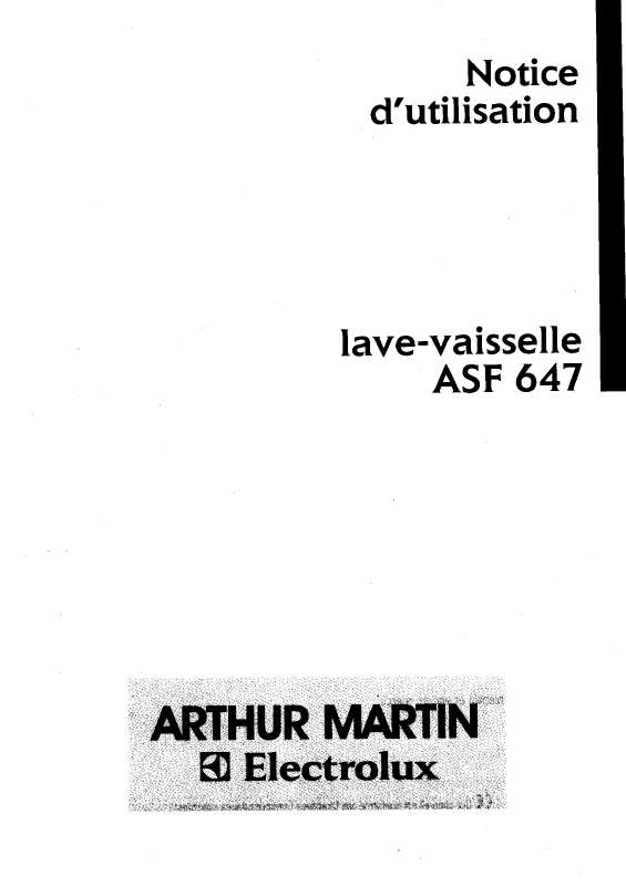 Mode d'emploi ARTHUR MARTIN ASF647