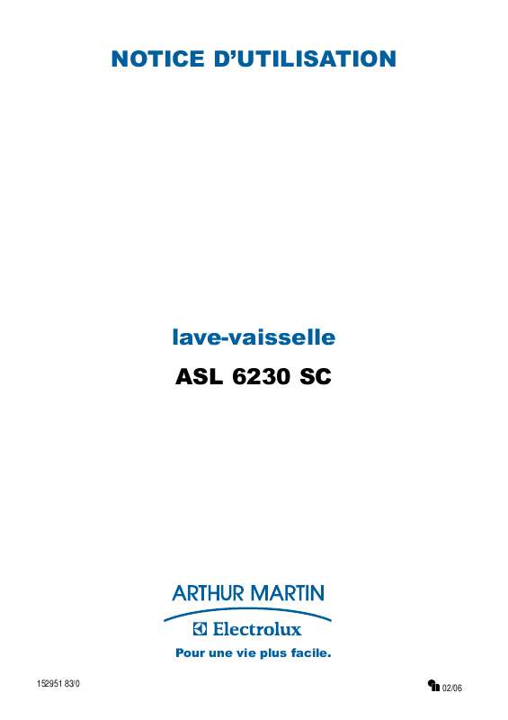 Mode d'emploi ARTHUR MARTIN ASL6230SC