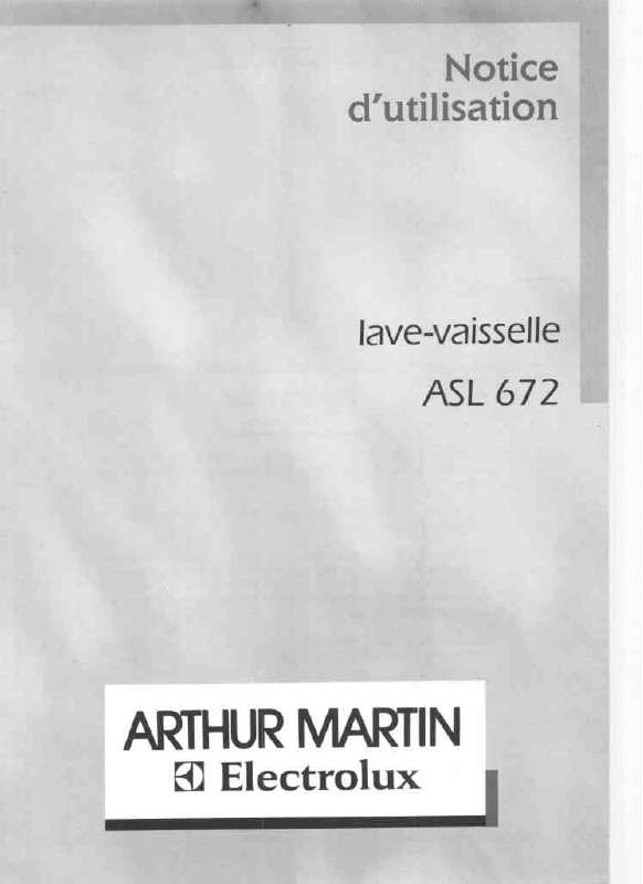 Mode d'emploi ARTHUR MARTIN ASL672