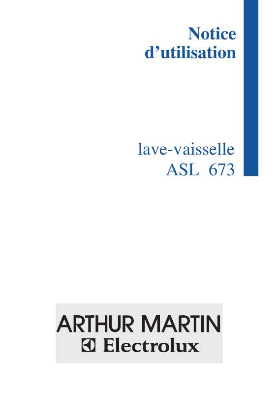 Mode d'emploi ARTHUR MARTIN ASL673
