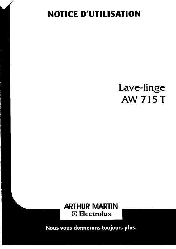 Mode d'emploi ARTHUR MARTIN AW715T