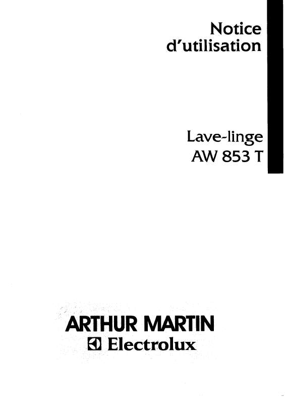 Mode d'emploi ARTHUR MARTIN AW853T