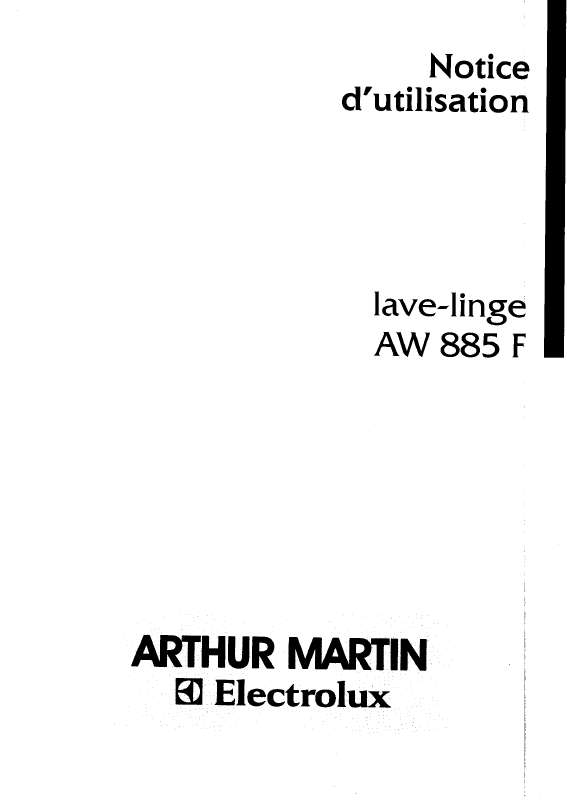 Mode d'emploi ARTHUR MARTIN AW885F