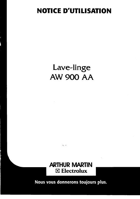 Mode d'emploi ARTHUR MARTIN AW900AA