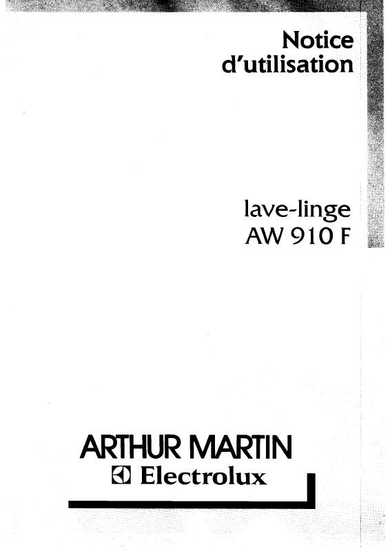 Mode d'emploi ARTHUR MARTIN AW910F
