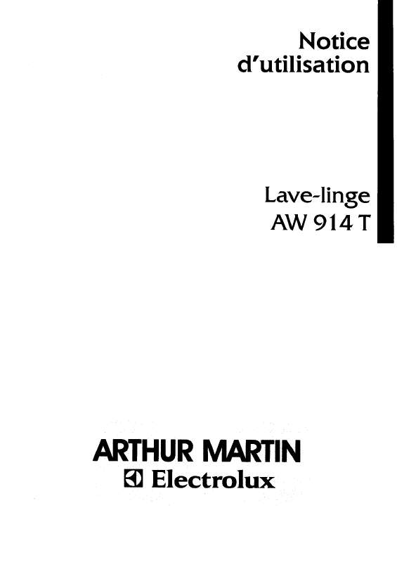Mode d'emploi ARTHUR MARTIN AW914T