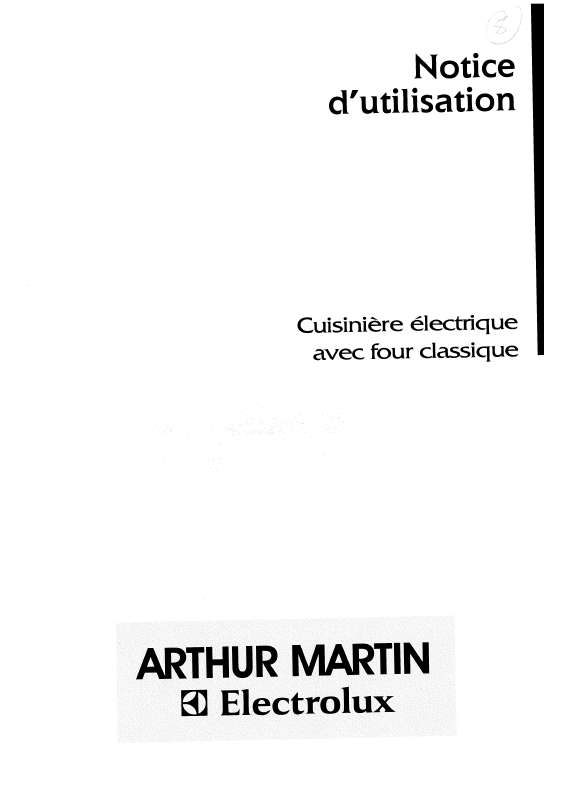 Mode d'emploi ARTHUR MARTIN CE6038-1