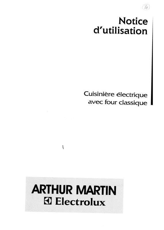 Mode d'emploi ARTHUR MARTIN CE6054W1