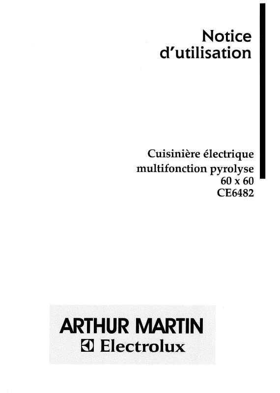 Mode d'emploi ARTHUR MARTIN CE6482W1ELEMUL.PYR