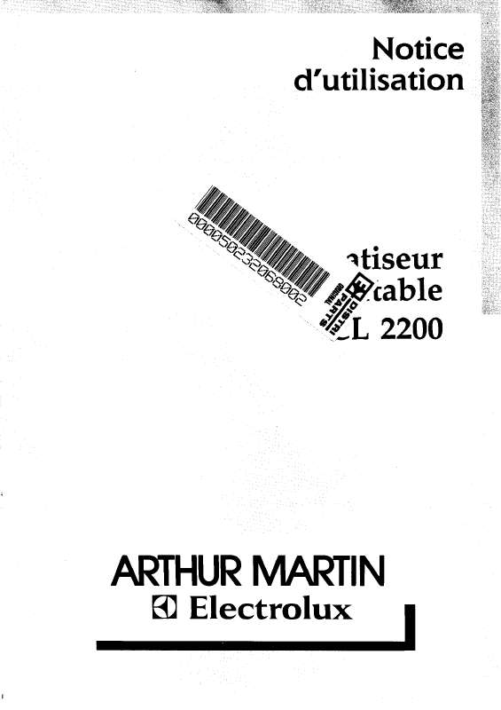 Mode d'emploi ARTHUR MARTIN CL2200
