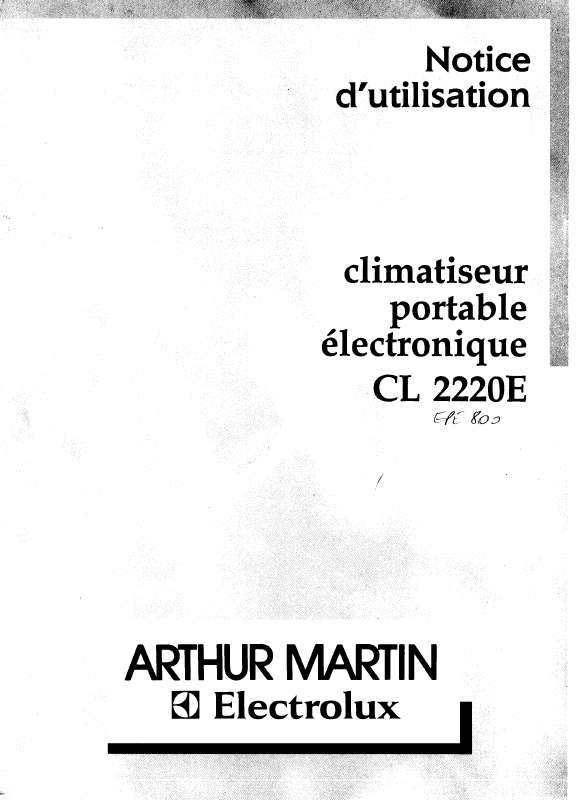 Mode d'emploi ARTHUR MARTIN CL2220E