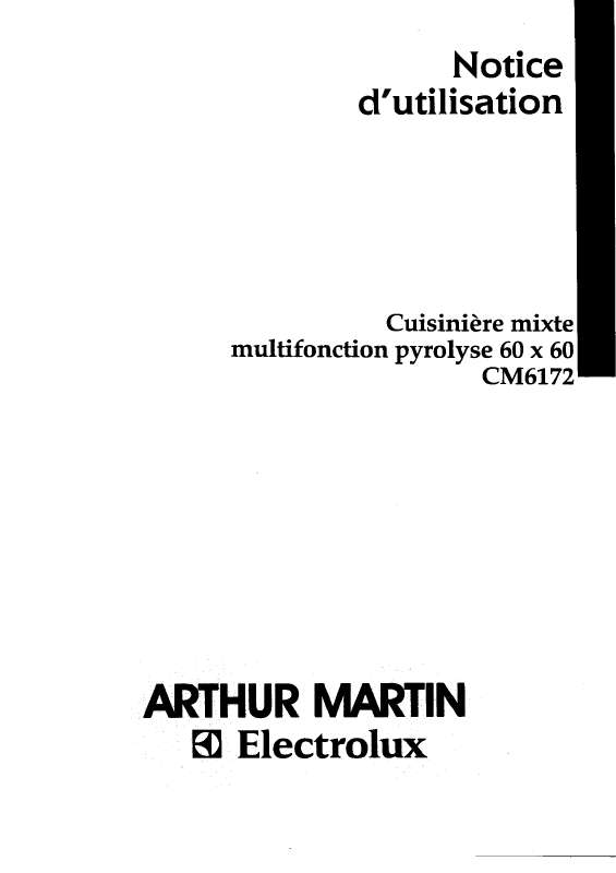 Mode d'emploi ARTHUR MARTIN CM6172-1