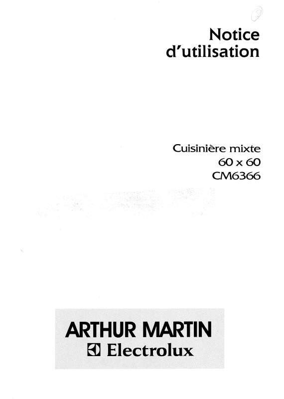 Mode d'emploi ARTHUR MARTIN CM6366W1