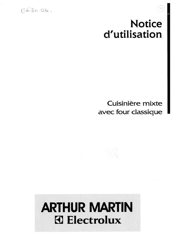 Mode d'emploi ARTHUR MARTIN CM6368-1