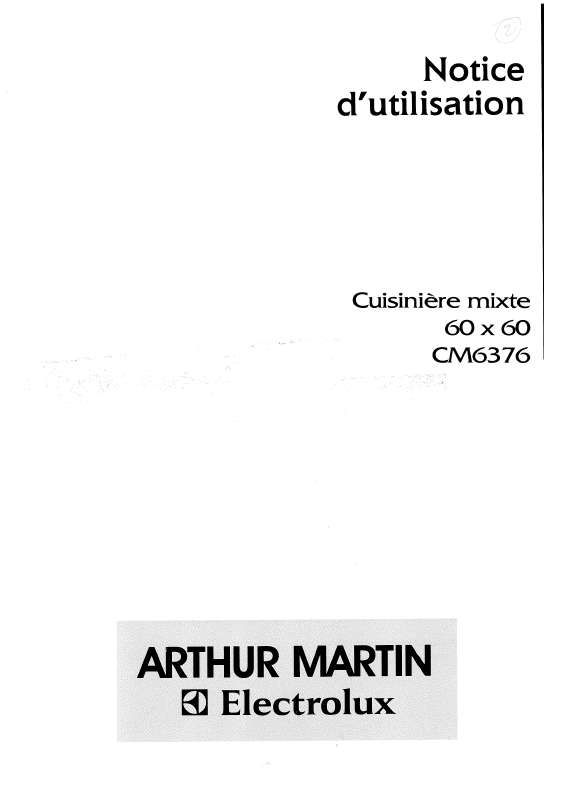 Mode d'emploi ARTHUR MARTIN CM6376W1