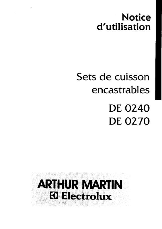 Mode d'emploi ARTHUR MARTIN DE0270X1