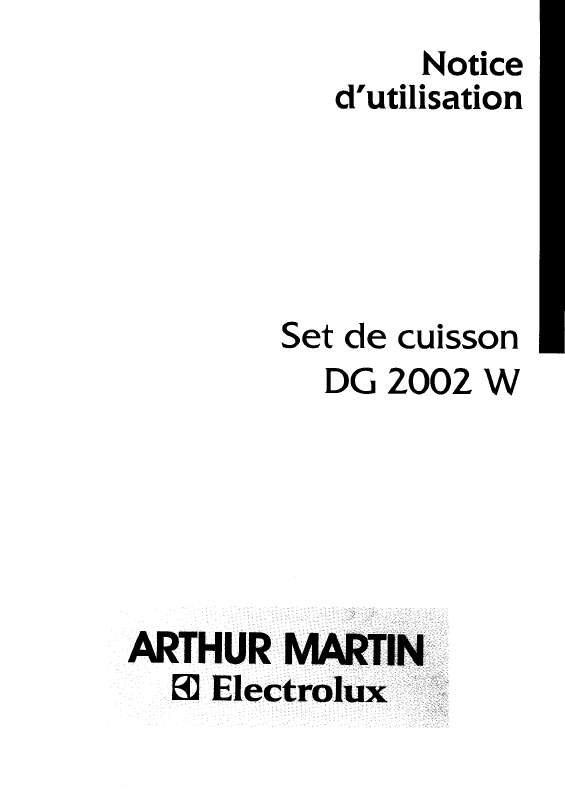 Mode d'emploi ARTHUR MARTIN DG2002W