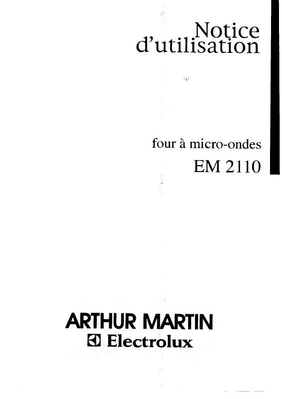 Mode d'emploi ARTHUR MARTIN EM2110