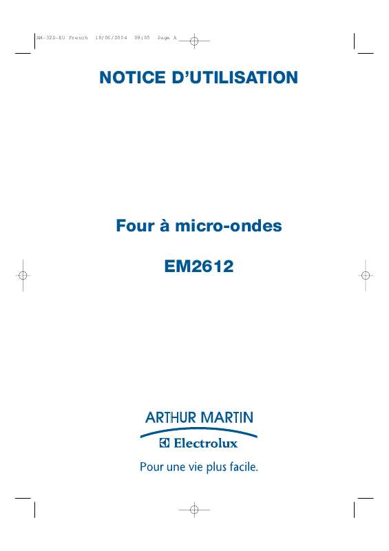 Mode d'emploi ARTHUR MARTIN EM2612W