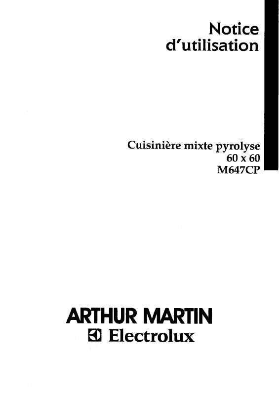 Mode d'emploi ARTHUR MARTIN M647CPN13+1PYRO