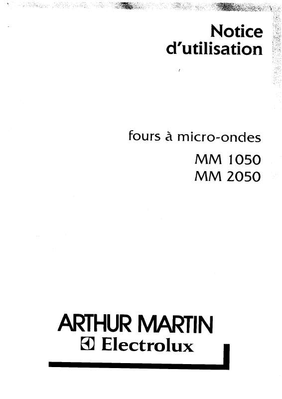 Mode d'emploi ARTHUR MARTIN MM1050W1