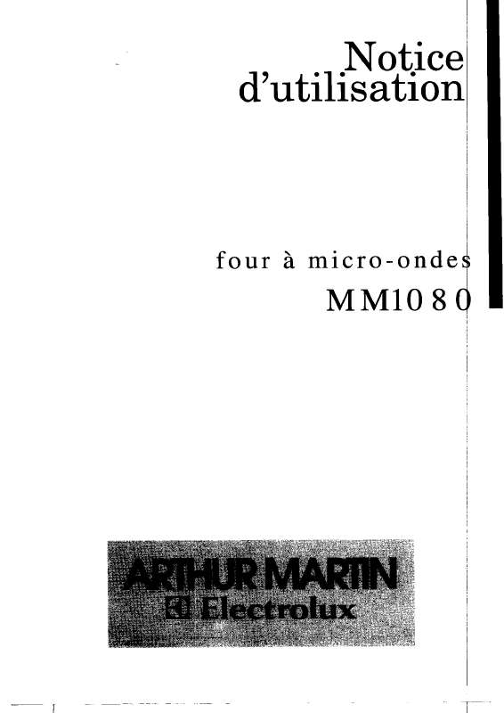 Mode d'emploi ARTHUR MARTIN MM1080