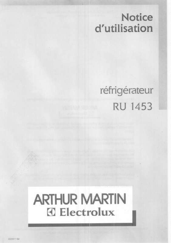 Mode d'emploi ARTHUR MARTIN RU1453W-1