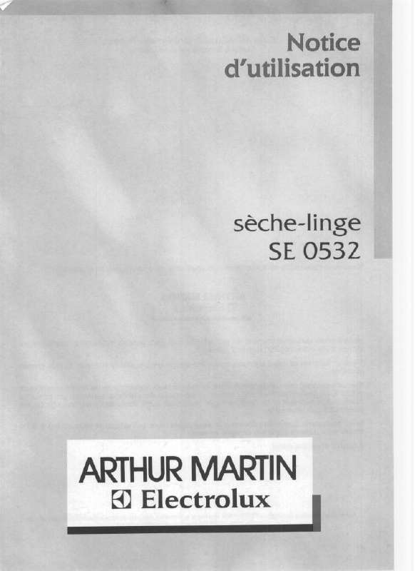 Mode d'emploi ARTHUR MARTIN SE0532.1