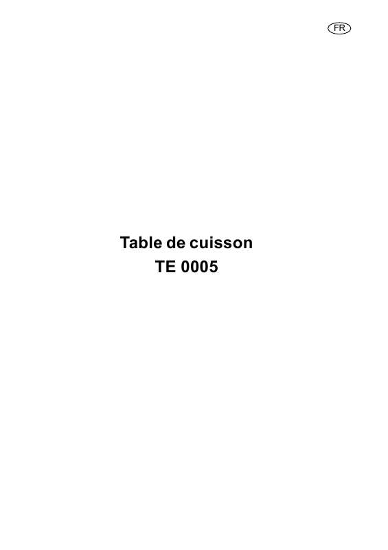 Mode d'emploi ARTHUR MARTIN TE0005X