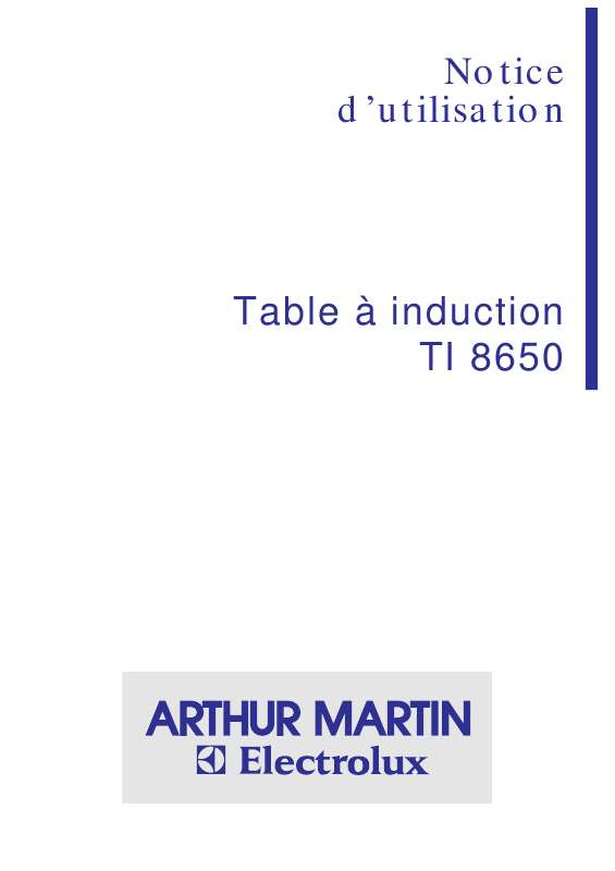 Mode d'emploi ARTHUR MARTIN TI8650N