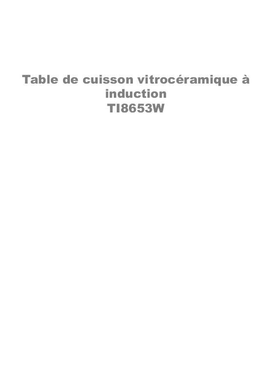 Mode d'emploi ARTHUR MARTIN TI8653W 54L
