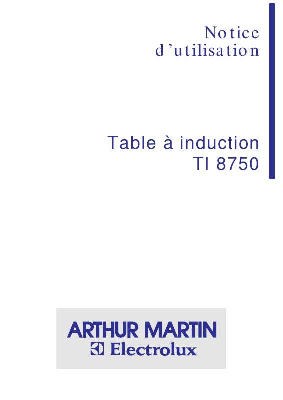 Mode d'emploi ARTHUR MARTIN TI8750N