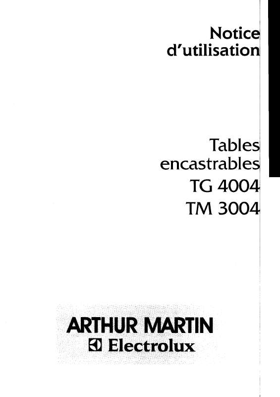 Mode d'emploi ARTHUR MARTIN TM3004T