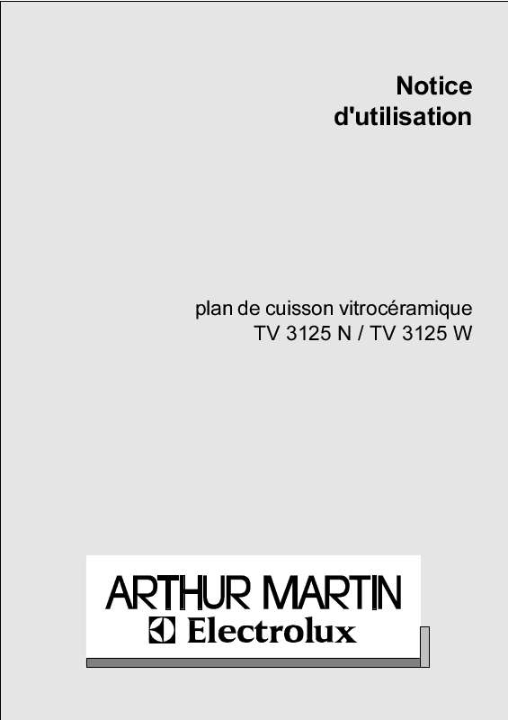 Mode d'emploi ARTHUR MARTIN TV3125N