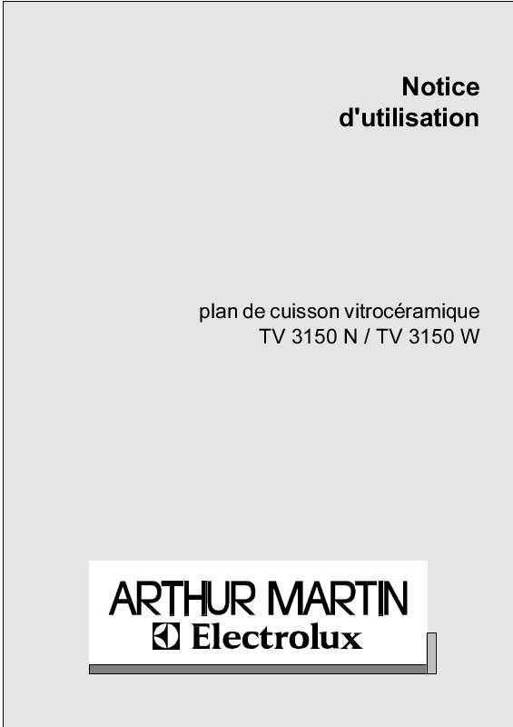 Mode d'emploi ARTHUR MARTIN TV3150N