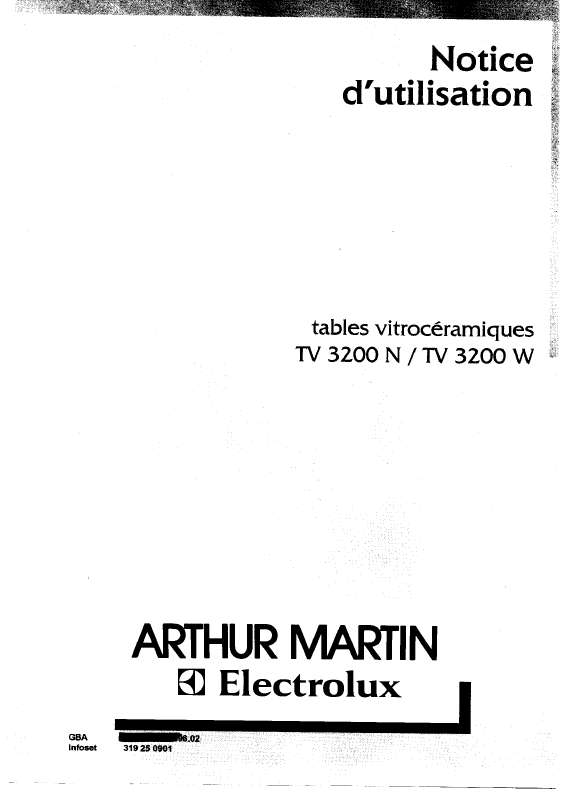 Mode d'emploi ARTHUR MARTIN TV3200W