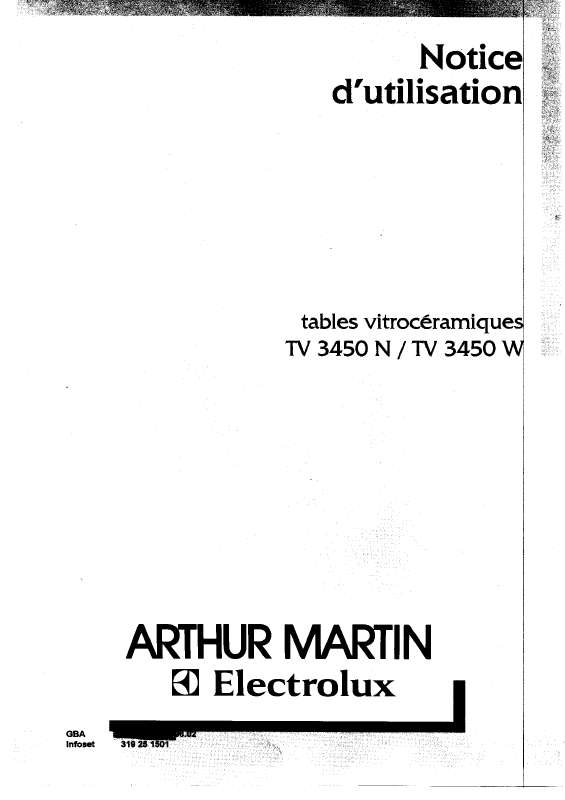 Mode d'emploi ARTHUR MARTIN TV3450N