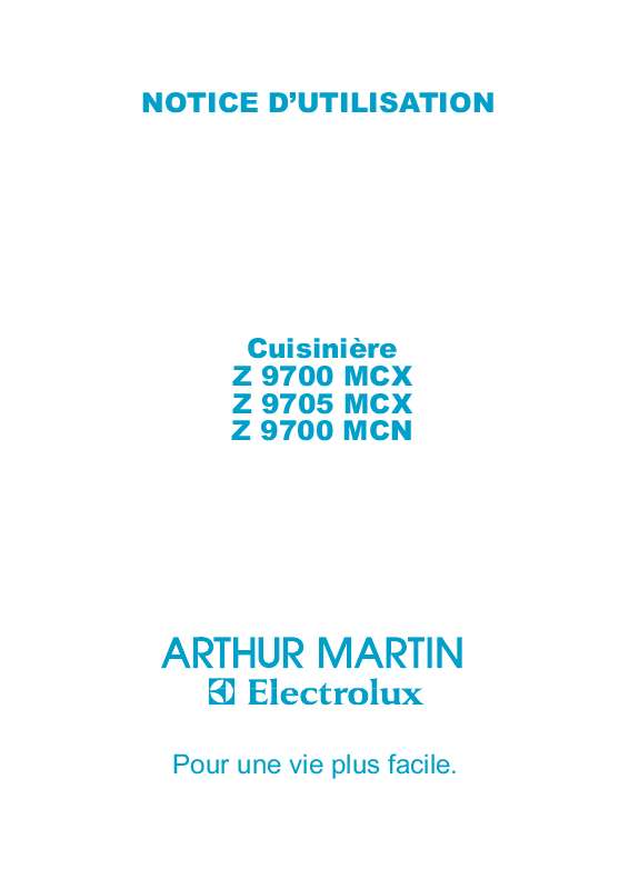 Mode d'emploi ARTHUR MARTIN Z9700MCX