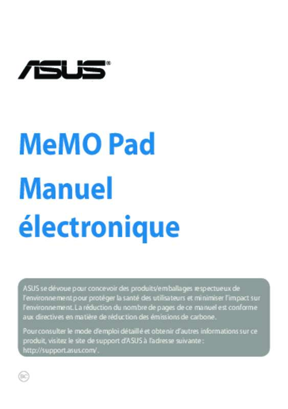 Notice ASUS MEMO PAD SMART 10 ME301T1G013A tablette Trouver une