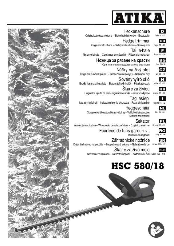 Mode d'emploi ATIKA HSC 580-18