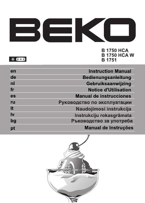 Notice BEKO B 1750 HCA - Trouver Une Solution à Un Problème BEKO B 1750 ...