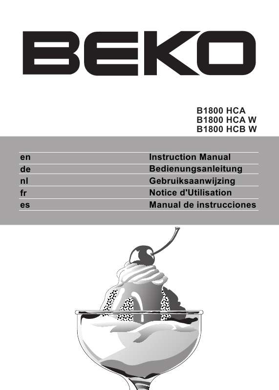 Notice BEKO B 1800 HCA - Trouver Une Solution à Un Problème BEKO B 1800 ...