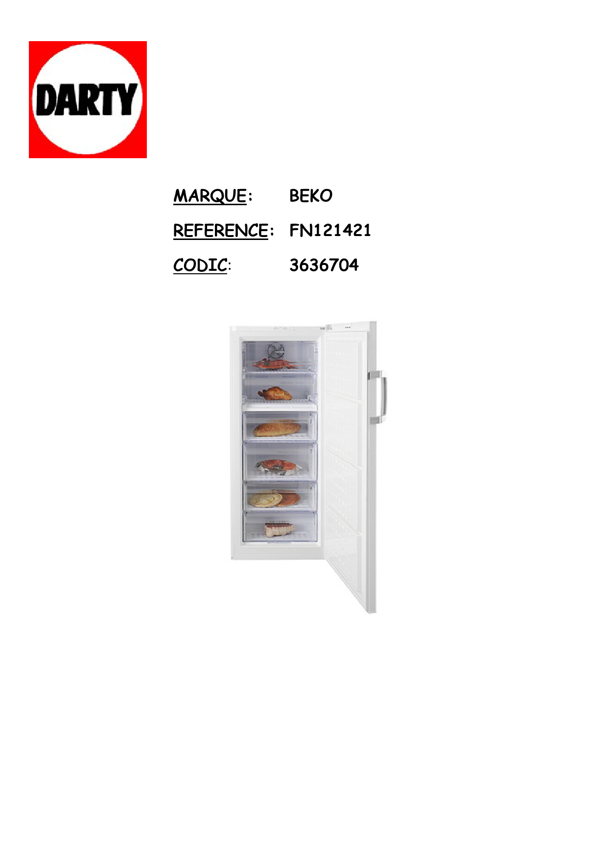 Mode d'emploi BEKO FN121421