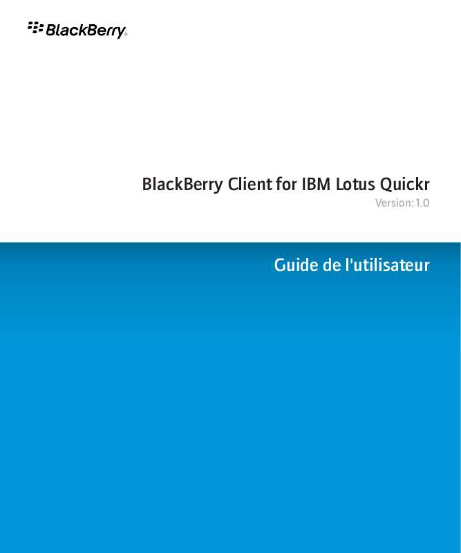 Mode d'emploi BLACKBERRY CLIENT POUR IBM LOTUS QUICKR